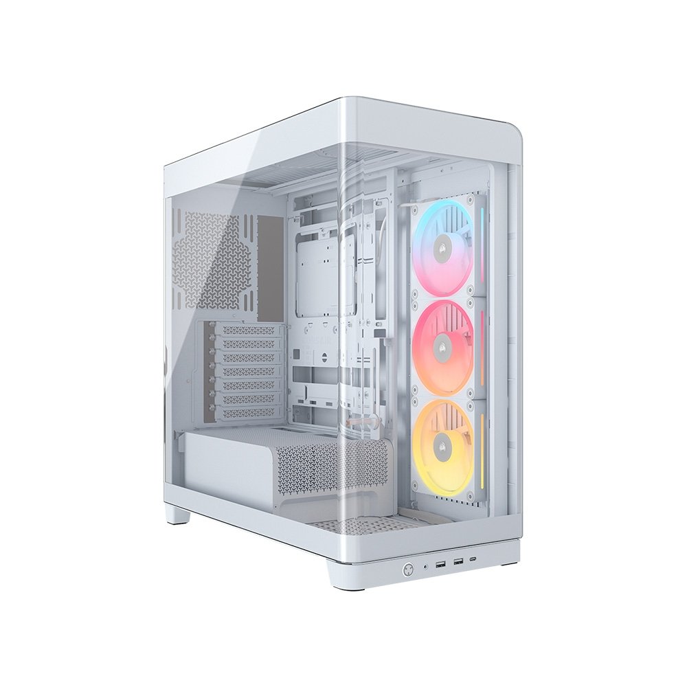 Gabinete Gamer Corsair 4500X LX-R RGB, E-ATX, Mid Tower, E-ATX, Lateral e frontal em Vidro Curvo Temperado, 3x Fans, Branco - CC-9011317-WW