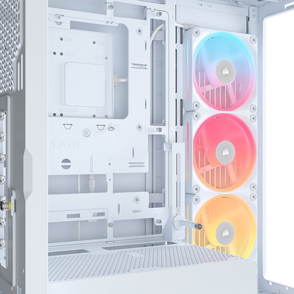 Gabinete Gamer ( Balão.info) 4500X LX-R RGB, E-ATX, Mid Tower, E-ATX, Lateral e frontal em Vidro Curvo Temperado, 3x Fans, Branco - CC-( Balão.info)-WW - view 8