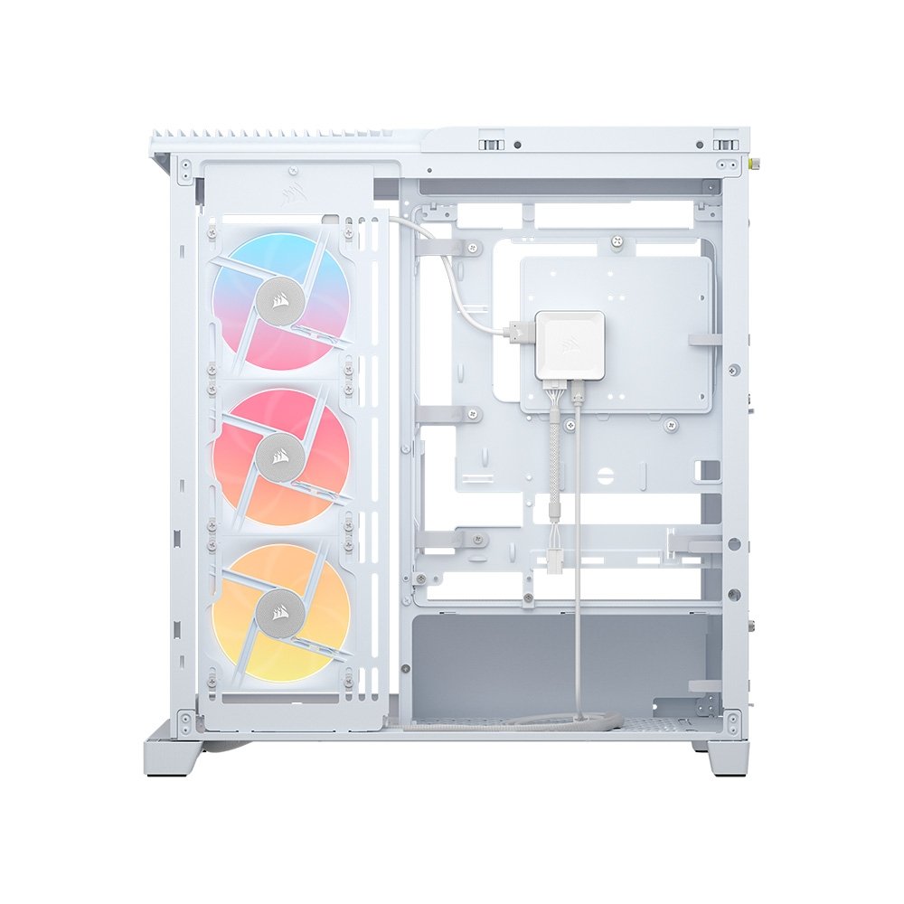 Gabinete Gamer ( Balão.info) 4500X LX-R RGB, E-ATX, Mid Tower, E-ATX, Lateral e frontal em Vidro Curvo Temperado, 3x Fans, Branco - CC-( Balão.info)-WW - view 4