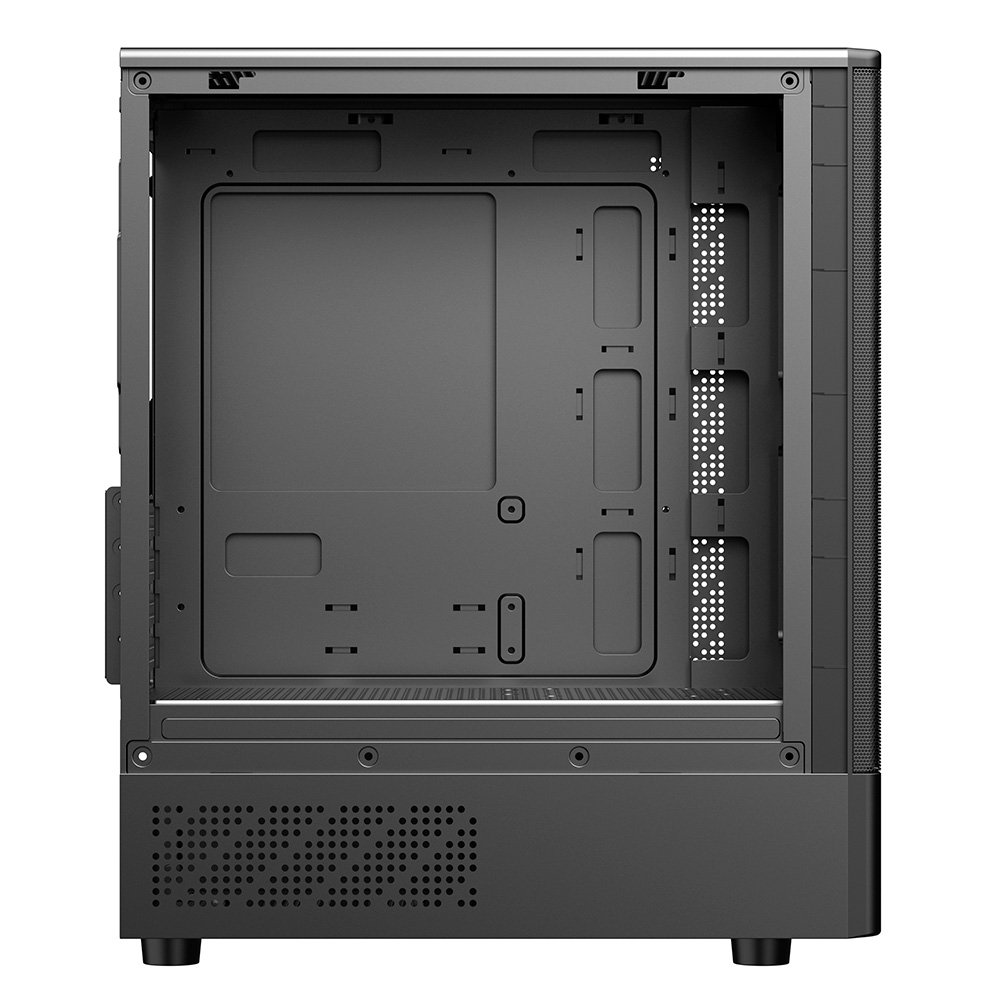 Imagem 8 de 9 do produto Gabinete Gamer Hyrax Tower HGB205, Mini Tower, M-atx, Lateral Em Vidro Temperado, Frontal Em Malha De Aço, Preto - HGB205B