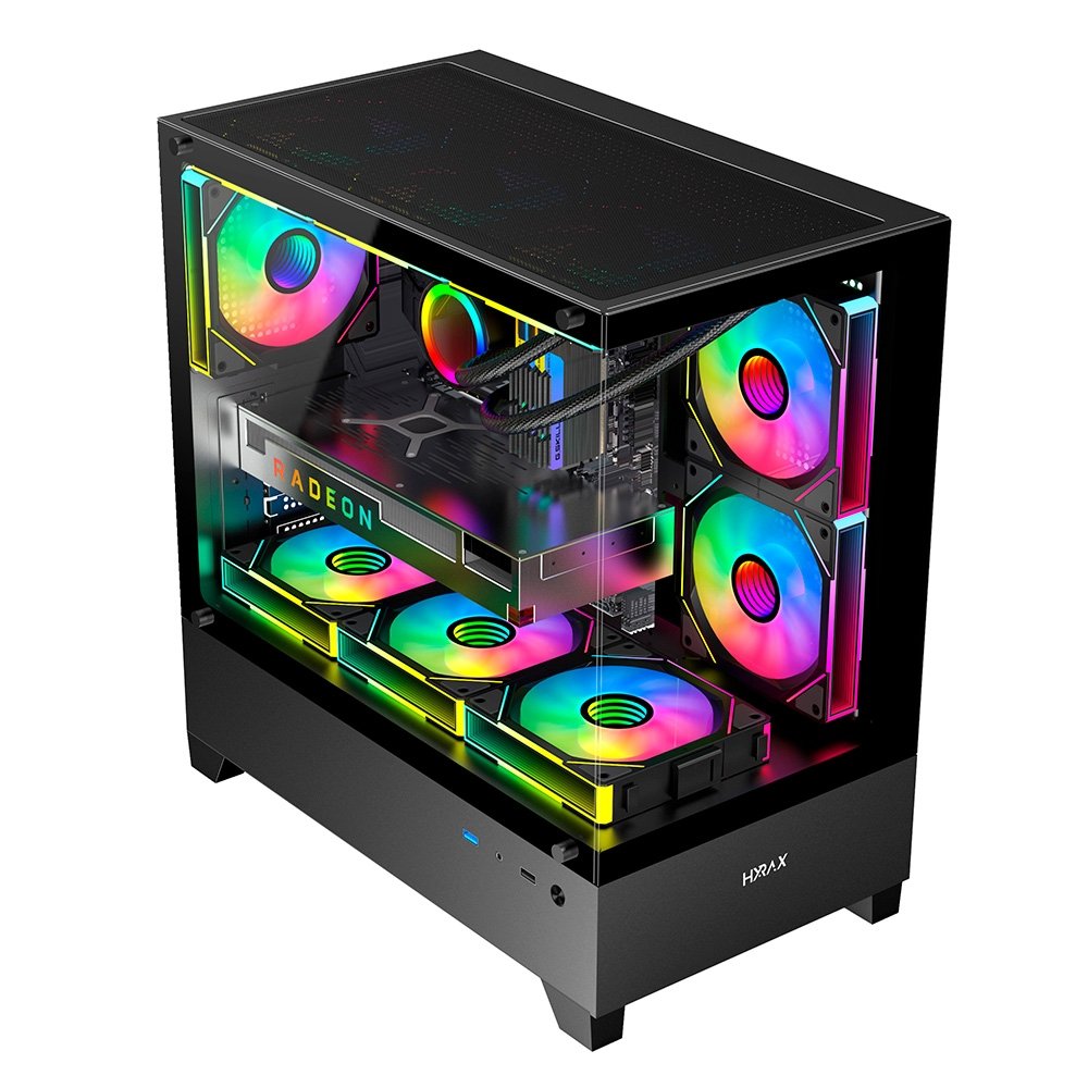 Gabinete Gamer Hyrax Tower ( Balão.info), Mini Tower, M-atx, Frontal E Lateral Em Vidro Temperado, Preto - ( Balão.info - view 2