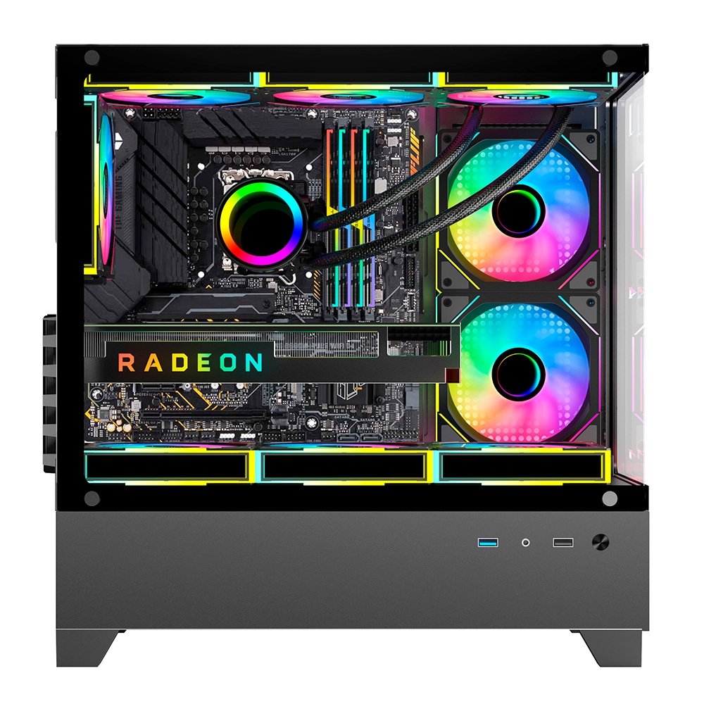 Gabinete Gamer Hyrax Tower ( Balão.info), Mini Tower, M-atx, Frontal E Lateral Em Vidro Temperado, Preto - ( Balão.info - view 6