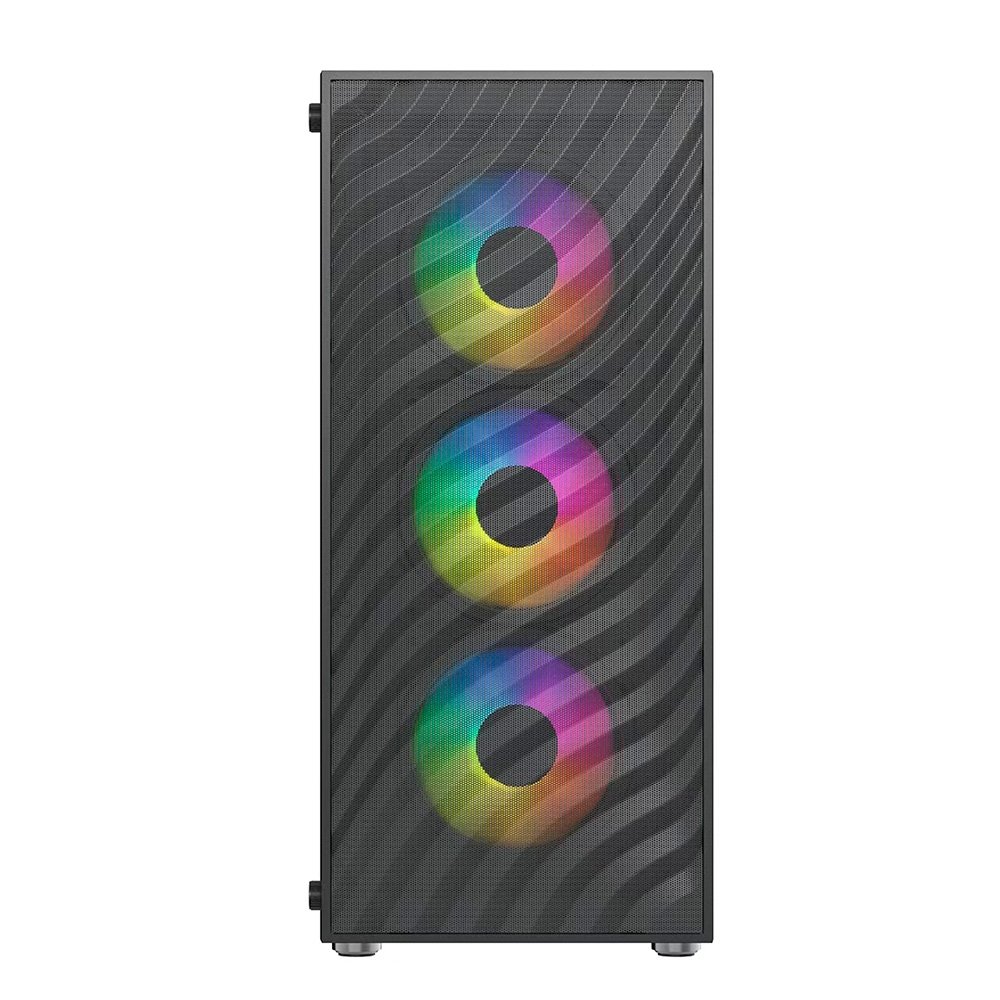 Imagem 3 de 5 do produto Gabinete Gamer Hyrax Tower HGB220, Mid Tower, ATX, Lateral Em Vidro Temperado, Preto - HGB220B