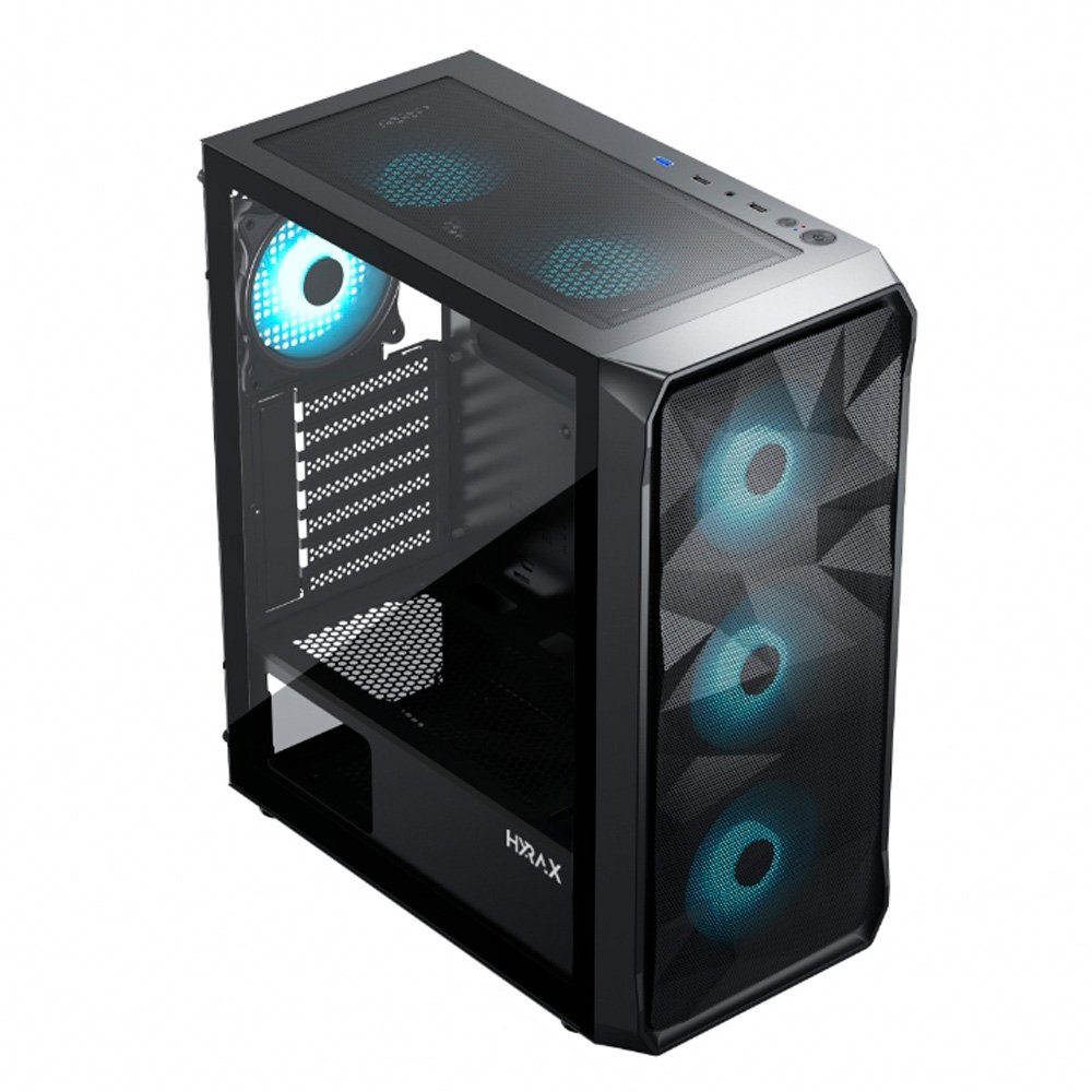 Gabinete Gamer Hyrax Tower HGB230, Mid Tower, ATX, Lateral Em Vidro Temperado, Preto - HGB230B - view 6