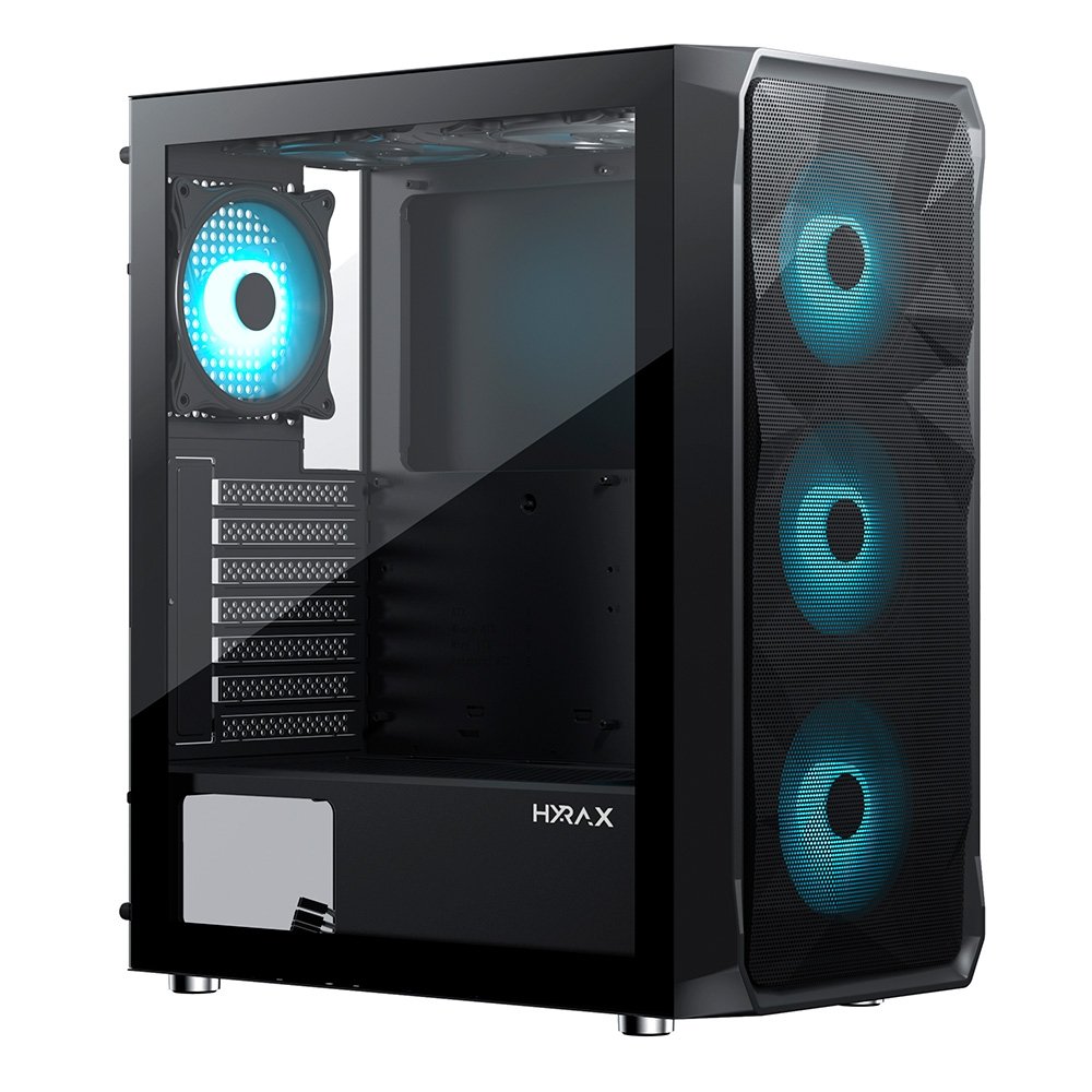 Gabinete Gamer Hyrax Tower HGB230, Mid Tower, ATX, Lateral Em Vidro Temperado, Preto - HGB230B - view 3