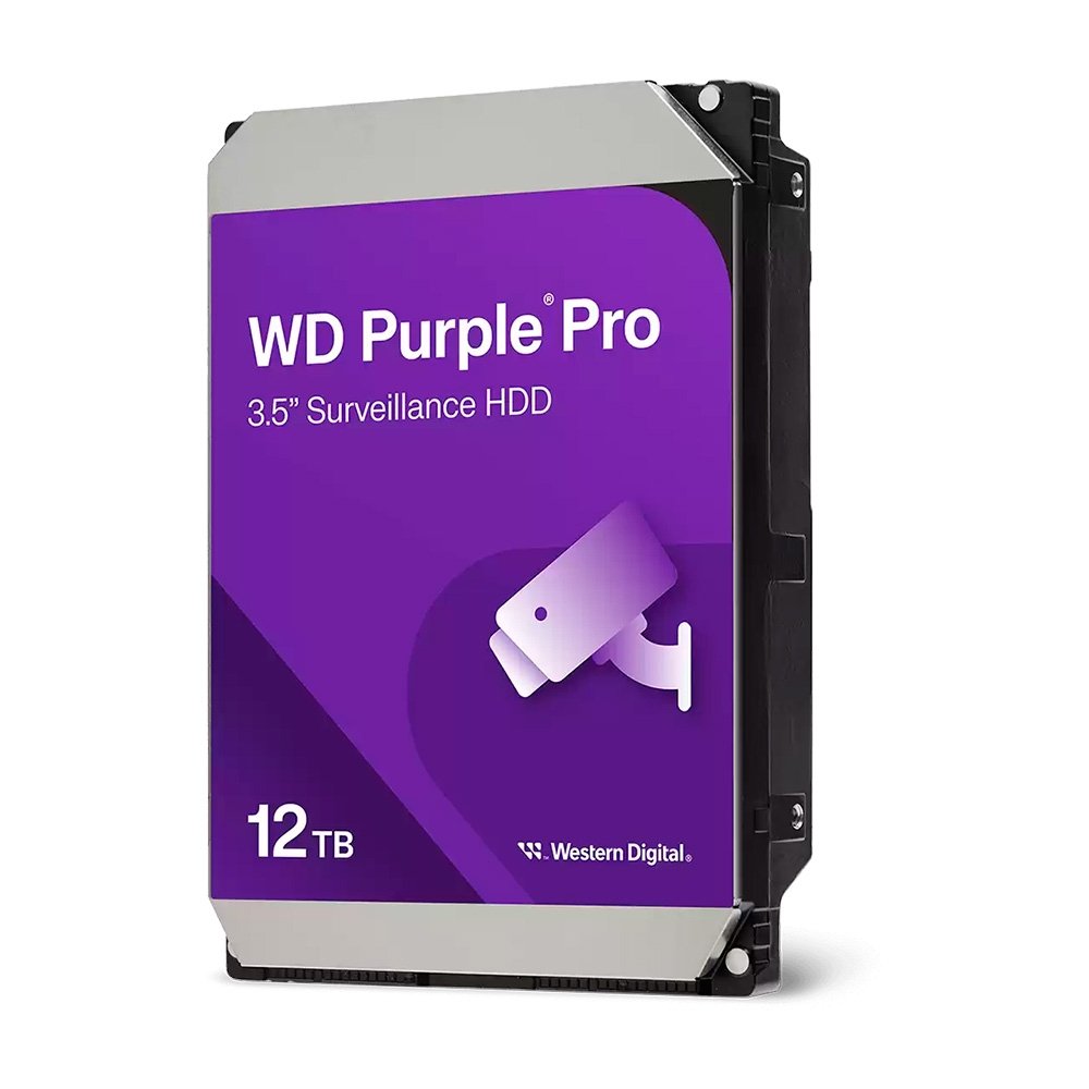 HD WD Purple Pro 12TB para Vídeo Inteligente, 7200 RPM, Cache 512MB, SATA - WD122PURP