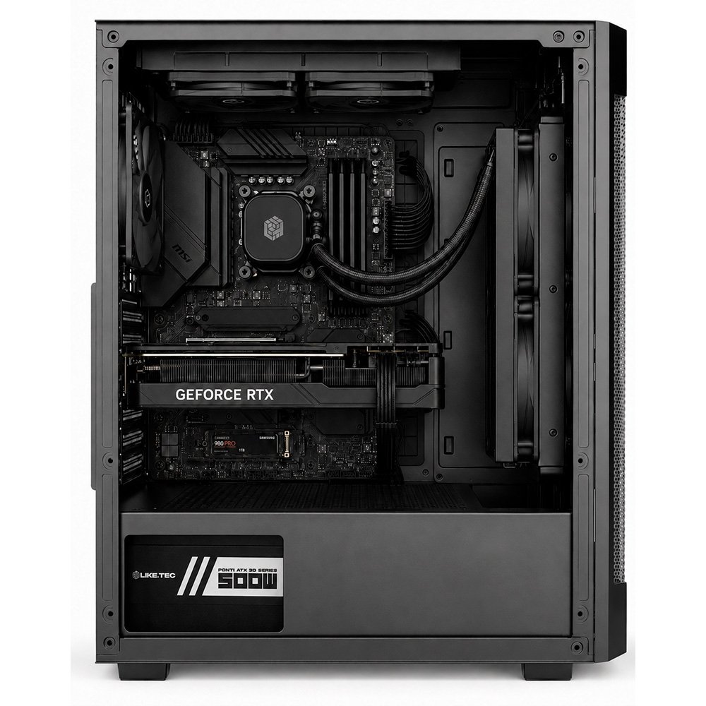 Gabinete Gamer Liketec Hurricane, Mid Tower, ATX, Frontal Mesh, Lateral em Vidro Temperado, 3x Fans, Preto- LC-AT-HURRICANE-3FR Gabinete Gamer Liketec Hurricane, Mid Tower, ATX, Frontal Mesh, Lateral em Vidro Temperado, 3x Fans, Preto- LC-AT-HURRICANE-3FR