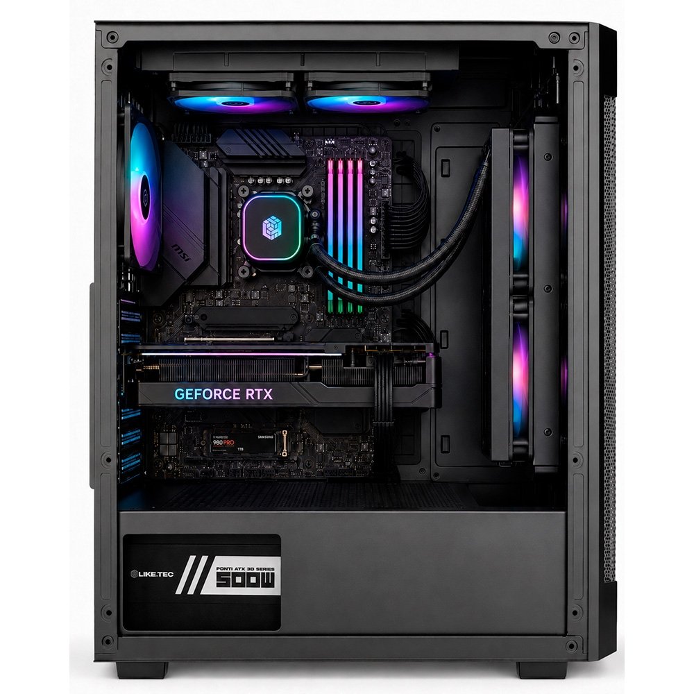 Gabinete Gamer Liketec Hurricane, Mid Tower, ATX, Frontal Mesh, Lateral em Vidro Temperado, 3x Fans, Preto- LC-AT-HURRICANE-3FR Gabinete Gamer Liketec Hurricane, Mid Tower, ATX, Frontal Mesh, Lateral em Vidro Temperado, 3x Fans, Preto- LC-AT-HURRICANE-3FR