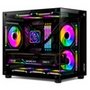 Gabinete Gamer Liketec Dasha V2, Cubo, M-ATX, Mini Tower, Frontal e Lateral em Vidro Temperado, Sem FANs, Preto - LC-MT-CUBODASHAV2-SF