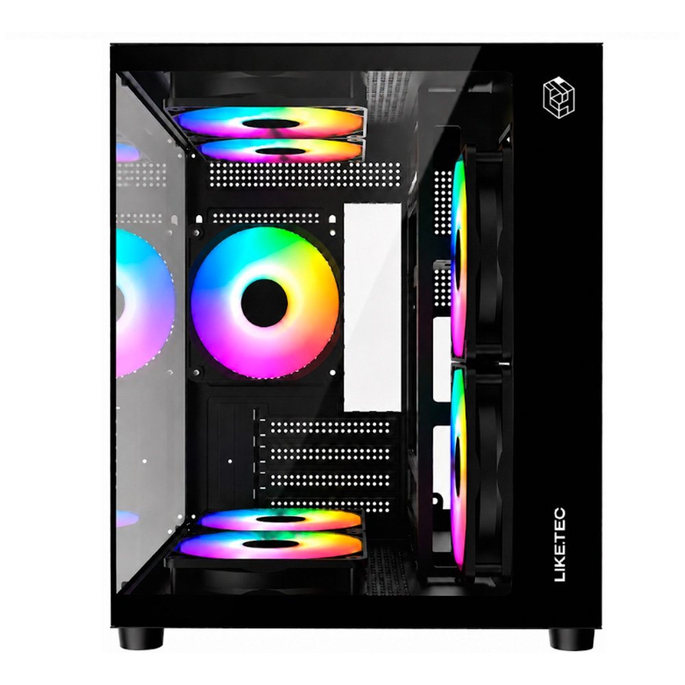 Gabinete Gamer Liketec Dasha V2, Cubo, M-ATX, Mini Tower, Frontal e Lateral em Vidro Temperado, Sem FANs, Preto - LC-MT-CUBODASHAV2-SF - view 7
