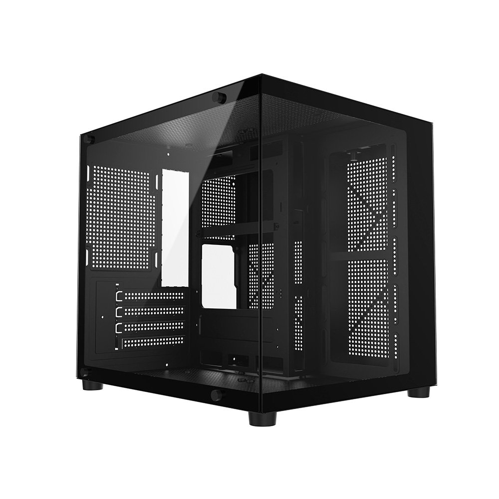 Gabinete Gamer Liketec Dasha V2, Cubo, M-ATX, Mini Tower, Frontal e Lateral em Vidro Temperado, Sem FANs, Preto - LC-MT-CUBODASHAV2-SF - view 3