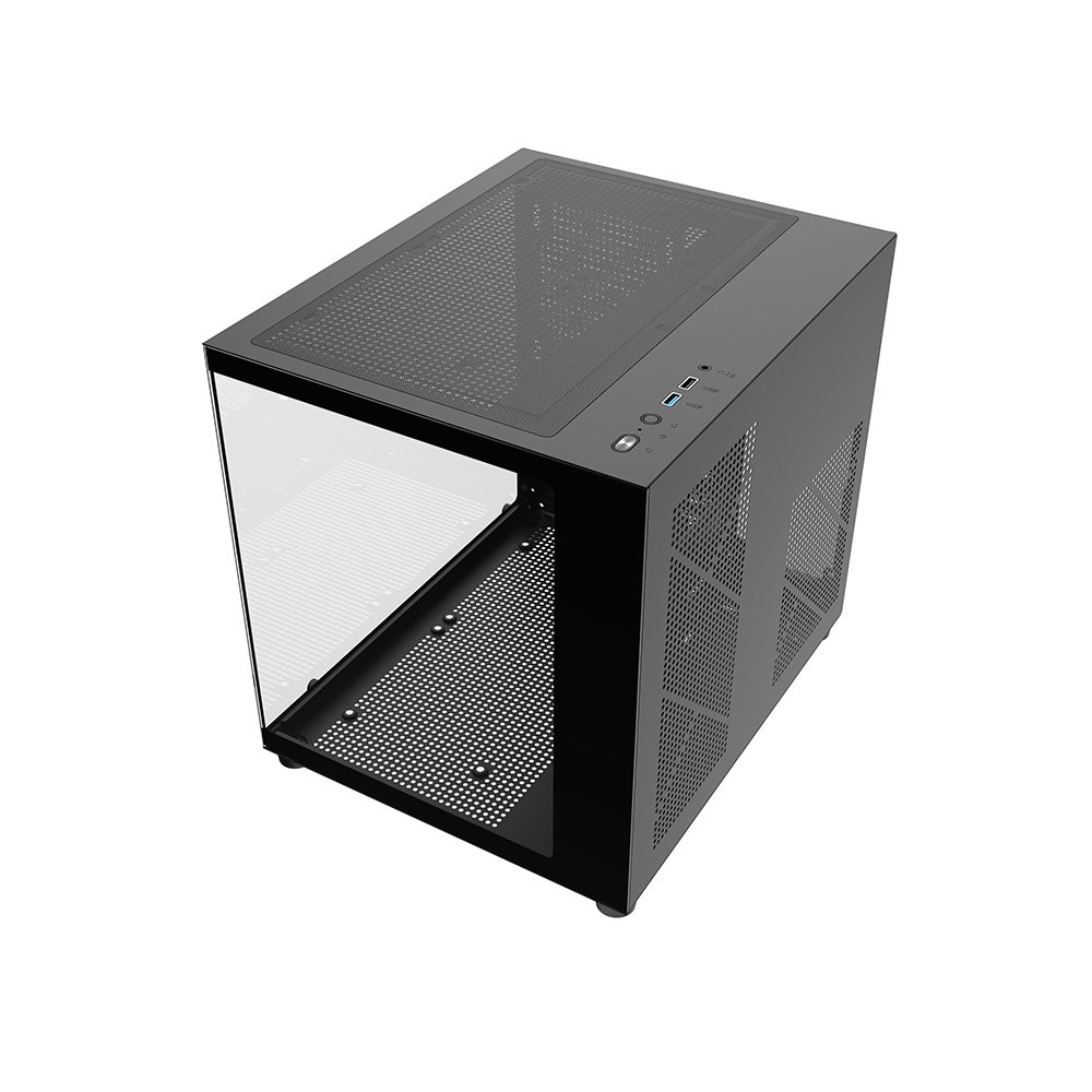 Gabinete Gamer Liketec Dasha V2, Cubo, M-ATX, Mini Tower, Frontal e Lateral em Vidro Temperado, Sem FANs, Preto - LC-MT-CUBODASHAV2-SF - view 9
