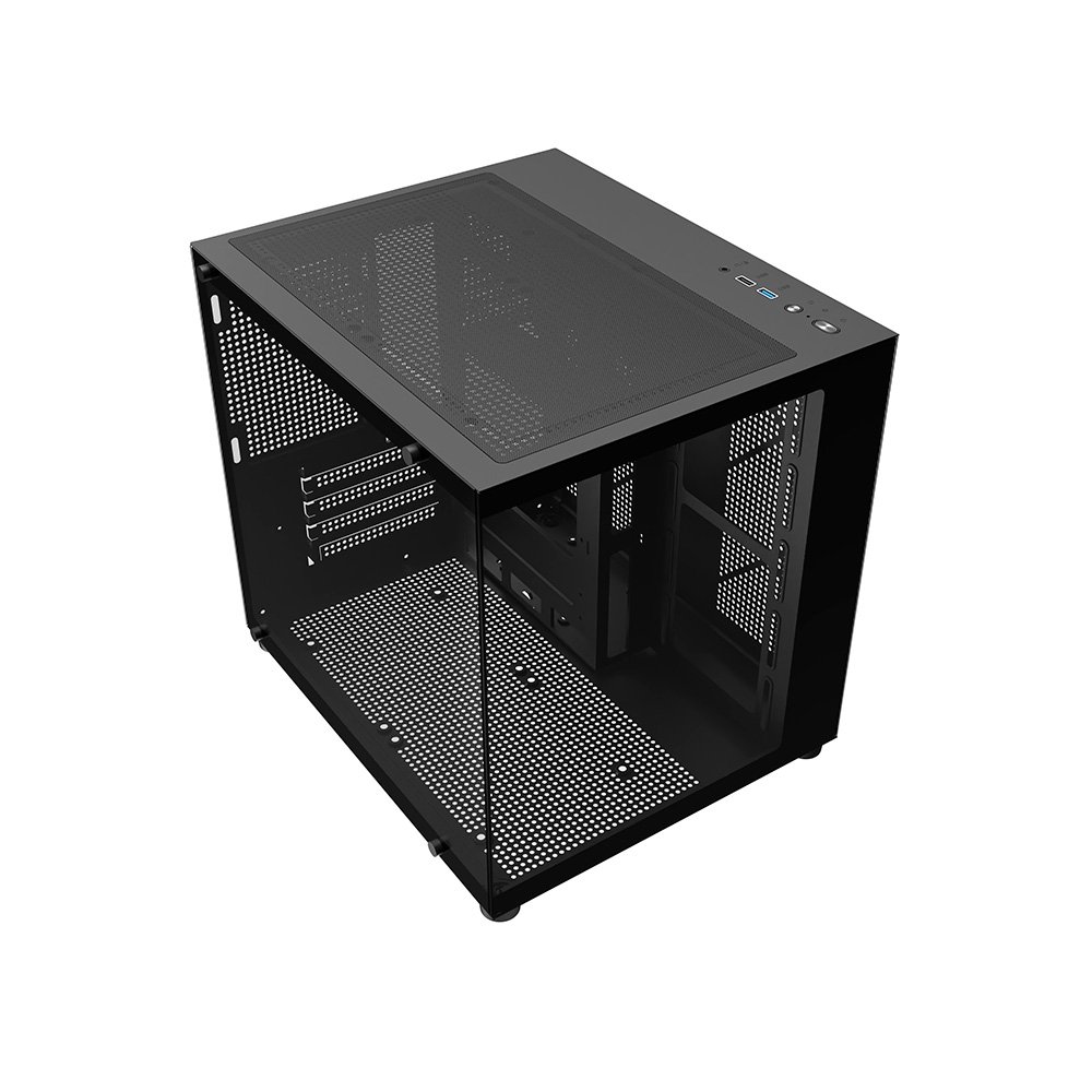Gabinete Gamer Liketec Dasha V2, Cubo, M-ATX, Mini Tower, Frontal e Lateral em Vidro Temperado, Sem FANs, Preto - LC-MT-CUBODASHAV2-SF - view 10