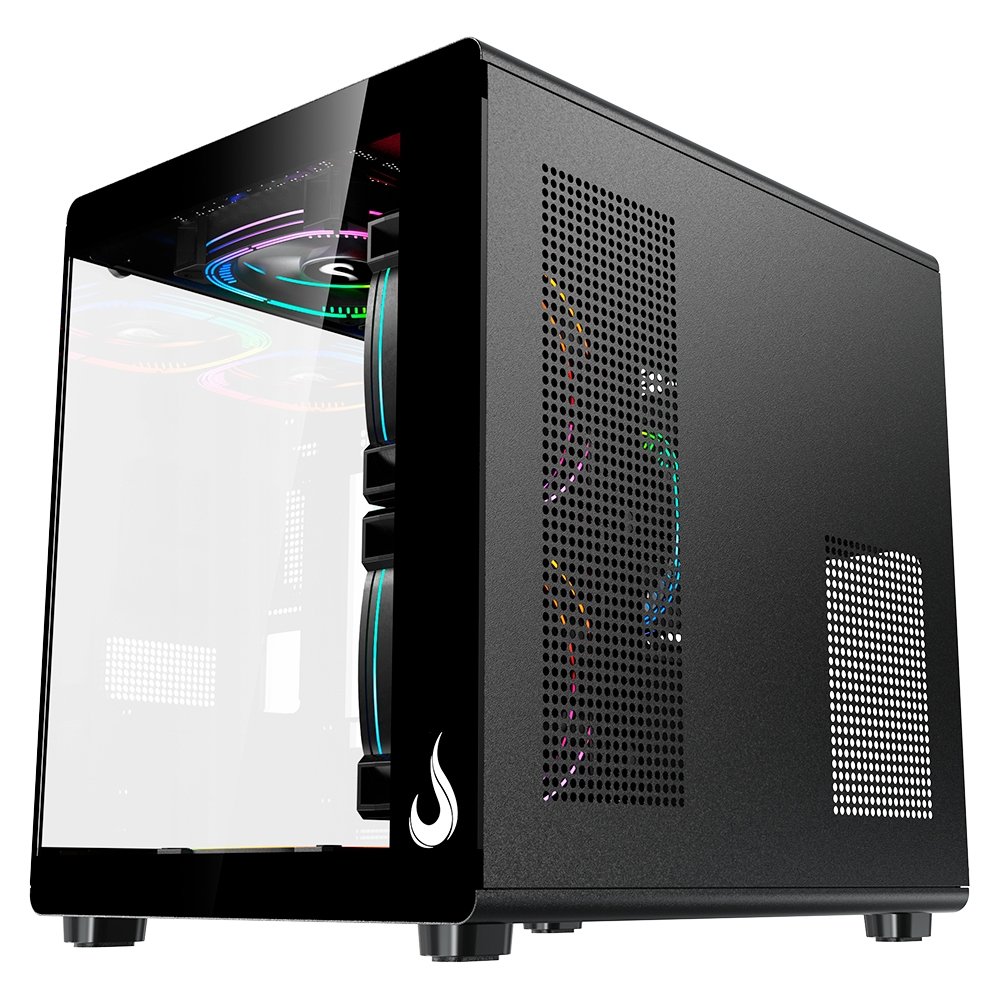 Imagem 5 de 5 do produto Gabinete Gamer Rise Mode Galaxy Glass X Mini, M-ATX, Lateral e Frontal em Vidro Temperado, Preto - RM-GA-GGXN-FB