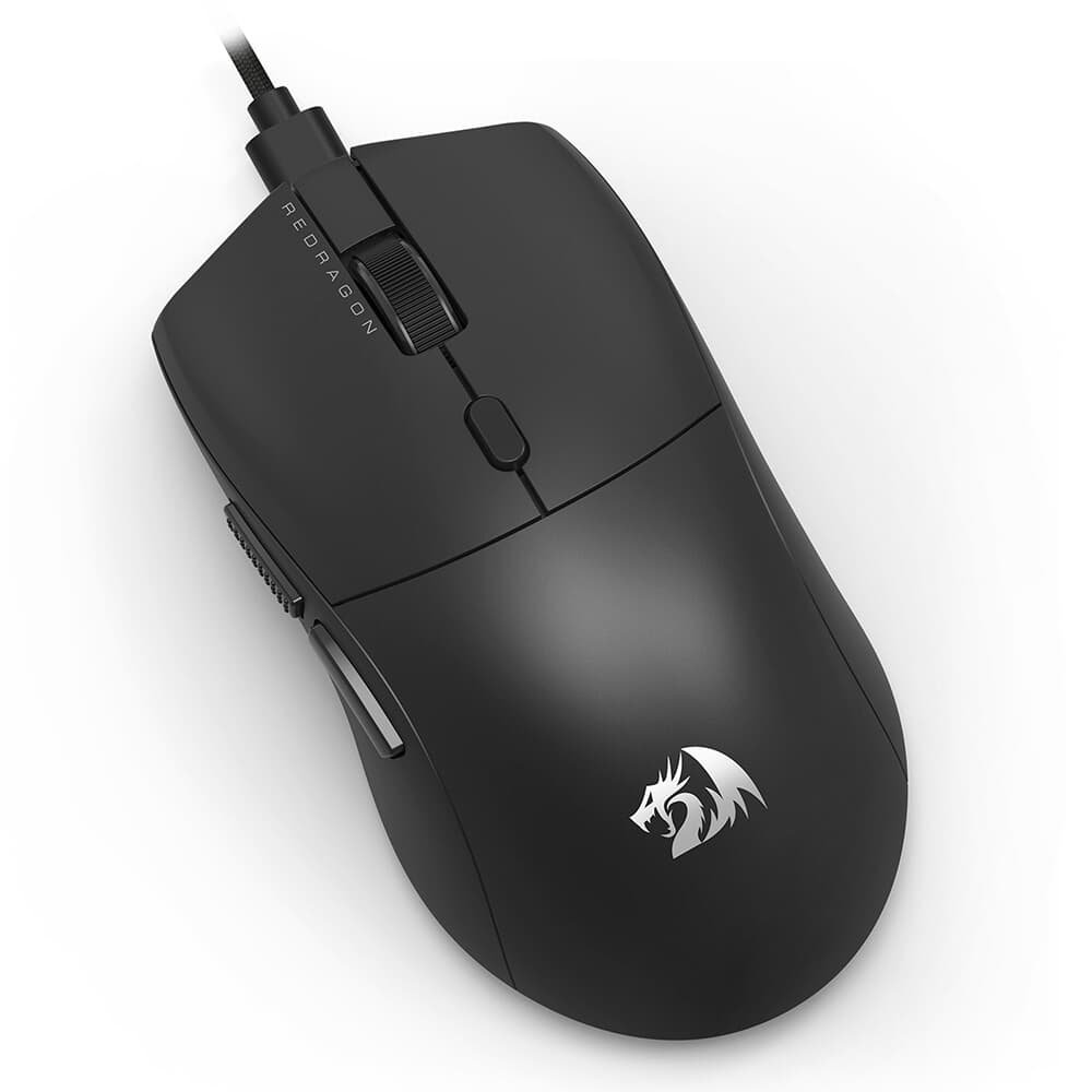 Imagem 4 de 9 do produto Mouse Gamer Ultraleve Redragon Neva, Sensor Óptico PAW3395, 26000 DPI, 6 Botões programáveis, USB Tipo-C, 8000Hz, Preto - M815