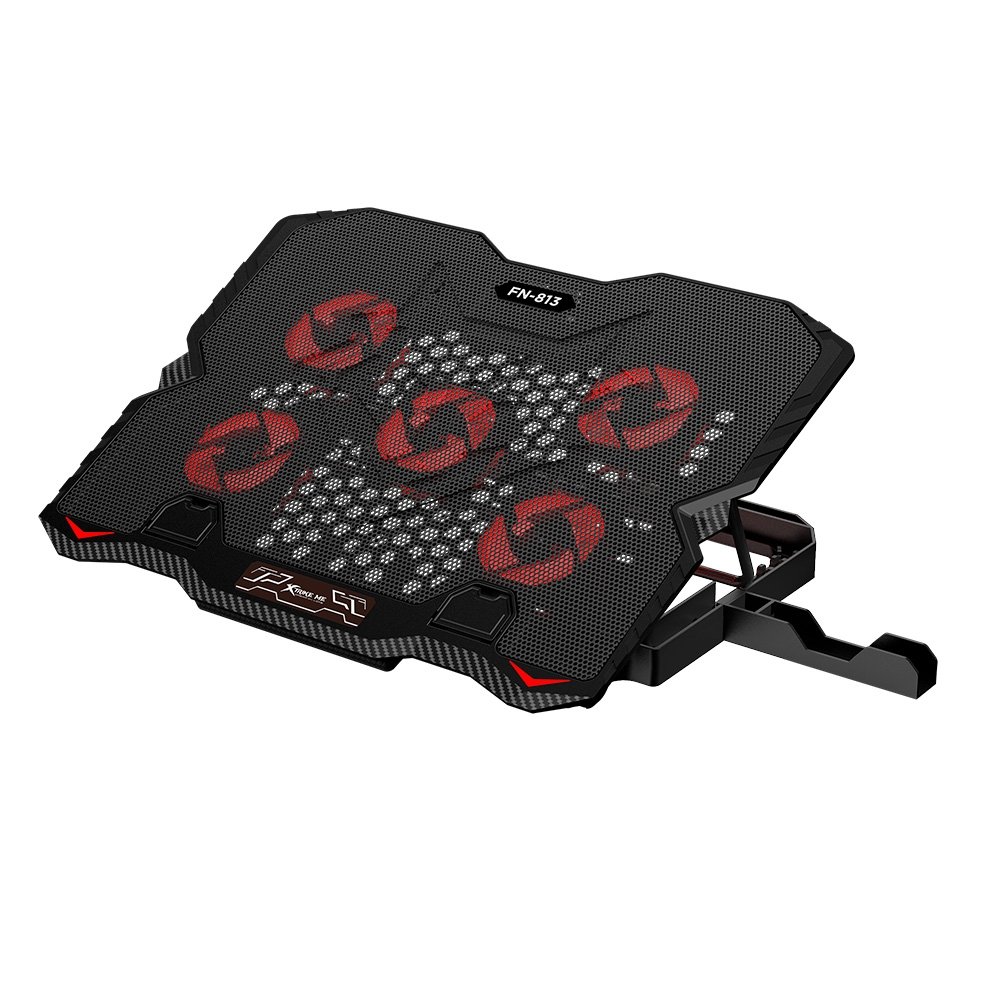 Base com Cooler para Notebook Xtrike Me, com 5 Fans, até 15.6, 2x USB, com Apoio para Celular, LED, Preto - FN-813 - view 2