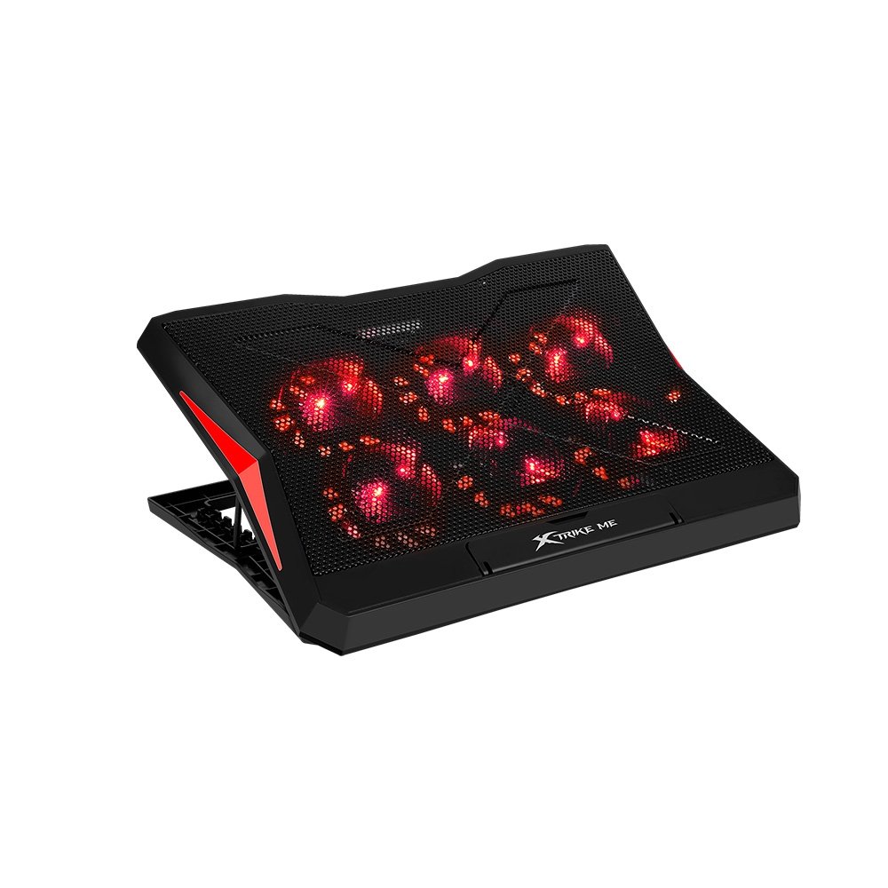 Imagem 3 de 6 do produto Base com Cooler para Notebook Xtrike Me, com 6 Fans com Ajuste de Velocidade, até 17"", 2x USB, LED ajustável, Preto - FN-811
