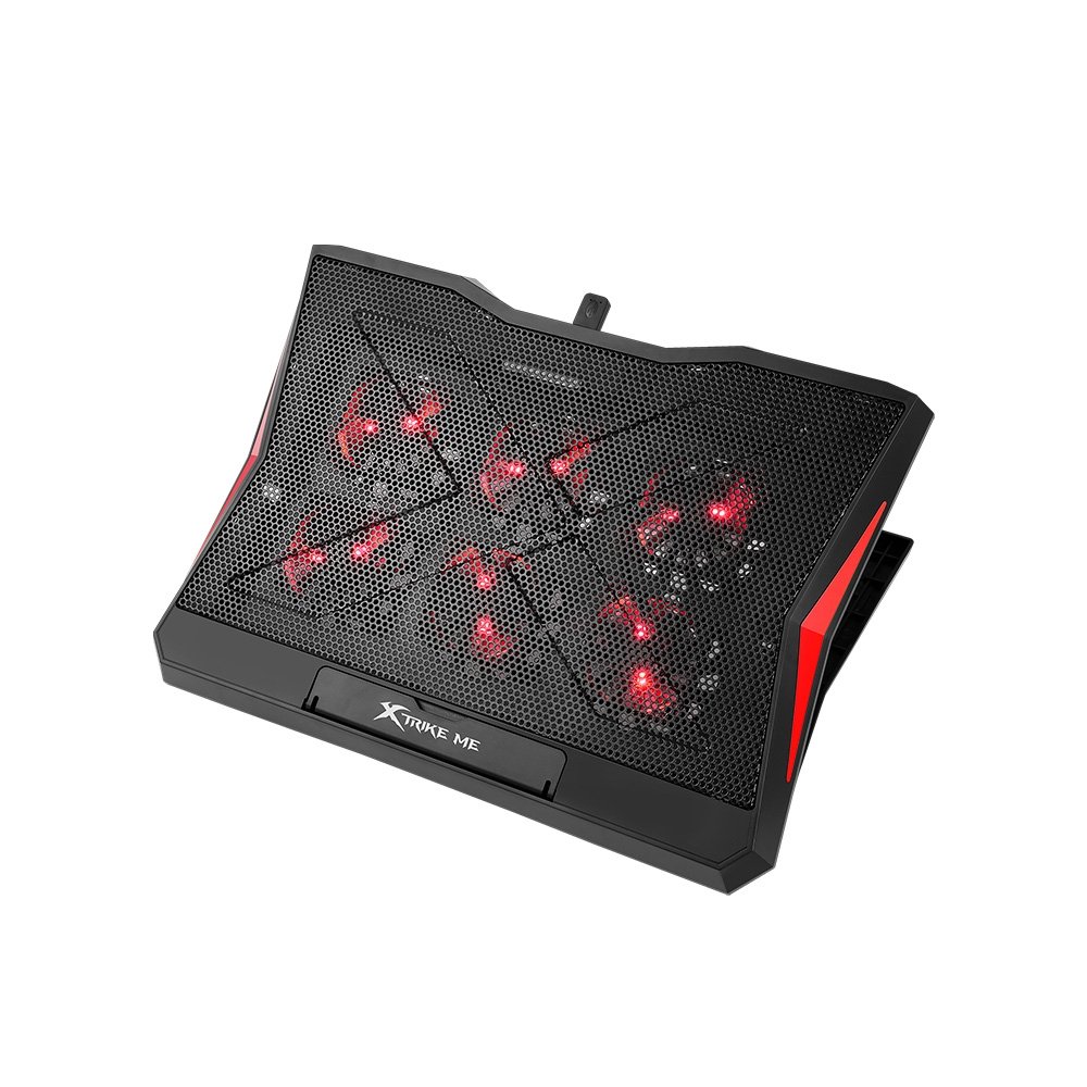Imagem 2 de 6 do produto Base com Cooler para Notebook Xtrike Me, com 6 Fans com Ajuste de Velocidade, até 17"", 2x USB, LED ajustável, Preto - FN-811