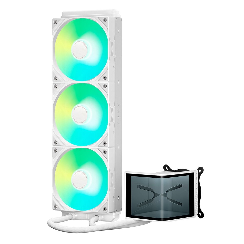 Imagem 3 de 6 do produto Water Cooler Tryx PANORAMA 360mm, com tela AMOLED, AMD e Intel, Branco - L-P360L-AM3M-G0W