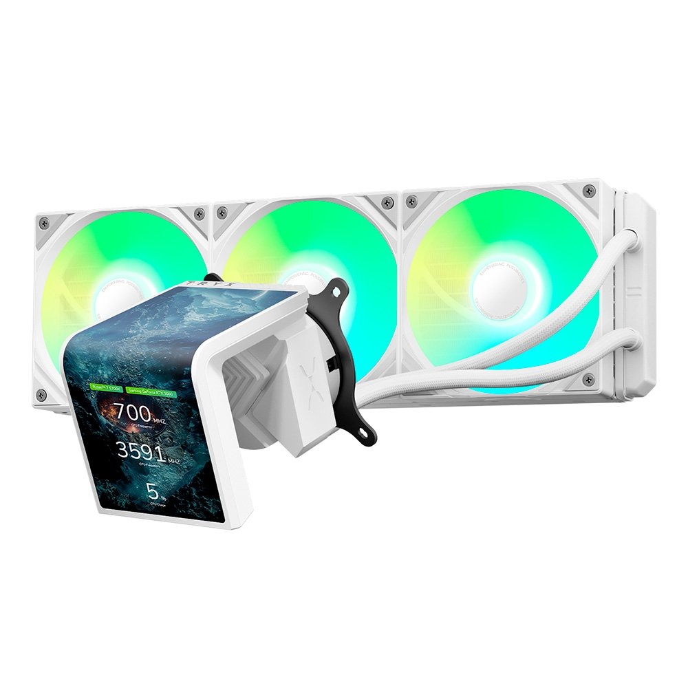 TRYX Panorama 360 ホワイト 6.5インチ AMOLEDクリーン Water Cooler TRYX 360 ARGB AMOLED 6.5