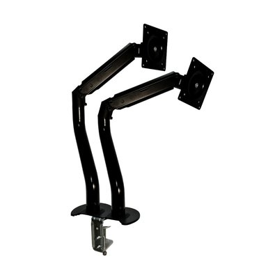 Suporte de Mesa Articulado para 2 Monitores de 15" a 34" Dual Iron Lift Rise Mode, Ajuste de altura, Pistão a Gás, Preto - RM-IL-02-B