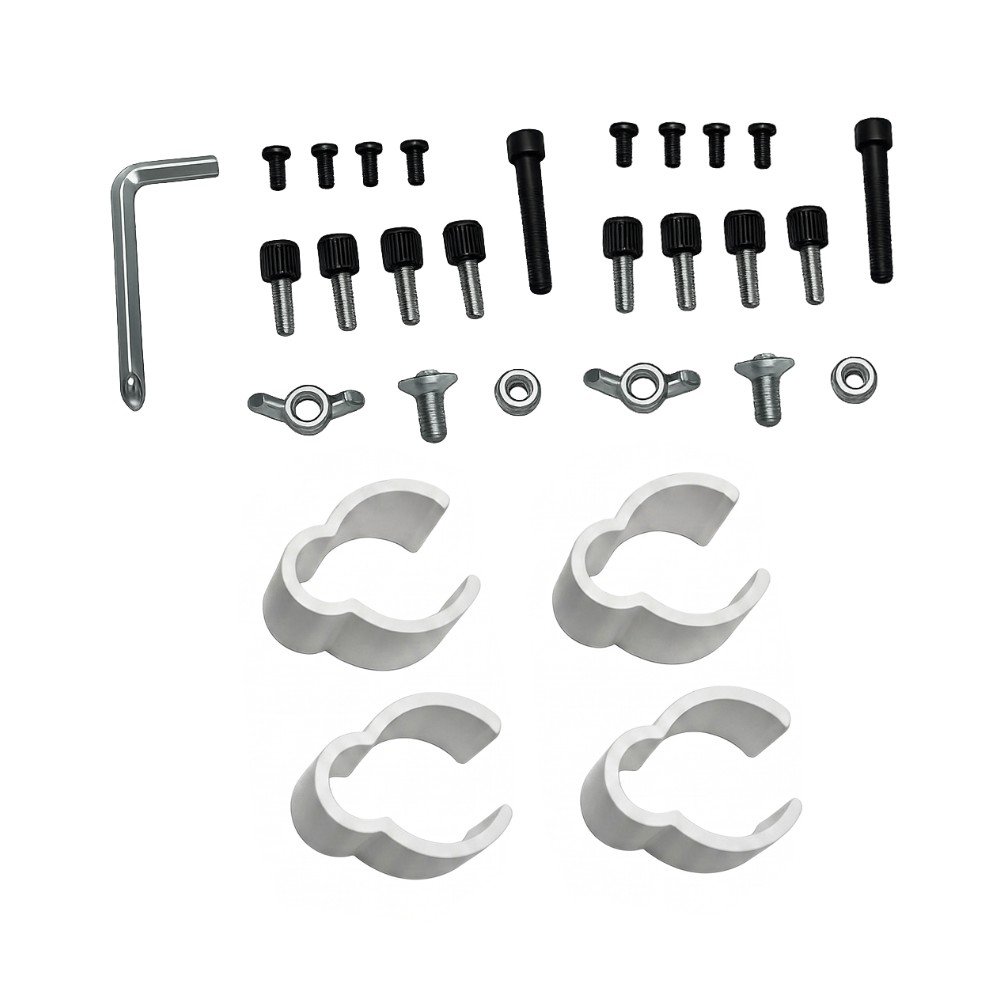 Imagem 7 de 7 do produto Suporte de Mesa Articulado para 2 Monitores de 15" a 34" Dual Iron Lift Rise Mode, Ajuste de altura, Pistão a Gás, Branco - RM-IL-02-W