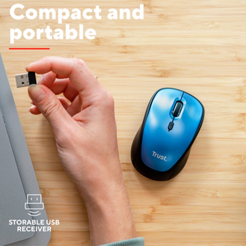 Mouse Sem Fio ( Balão.info) Yvi+, Silencioso, 1600 DPI, Recetor USB, Azul - ( Balão.info - foto 5