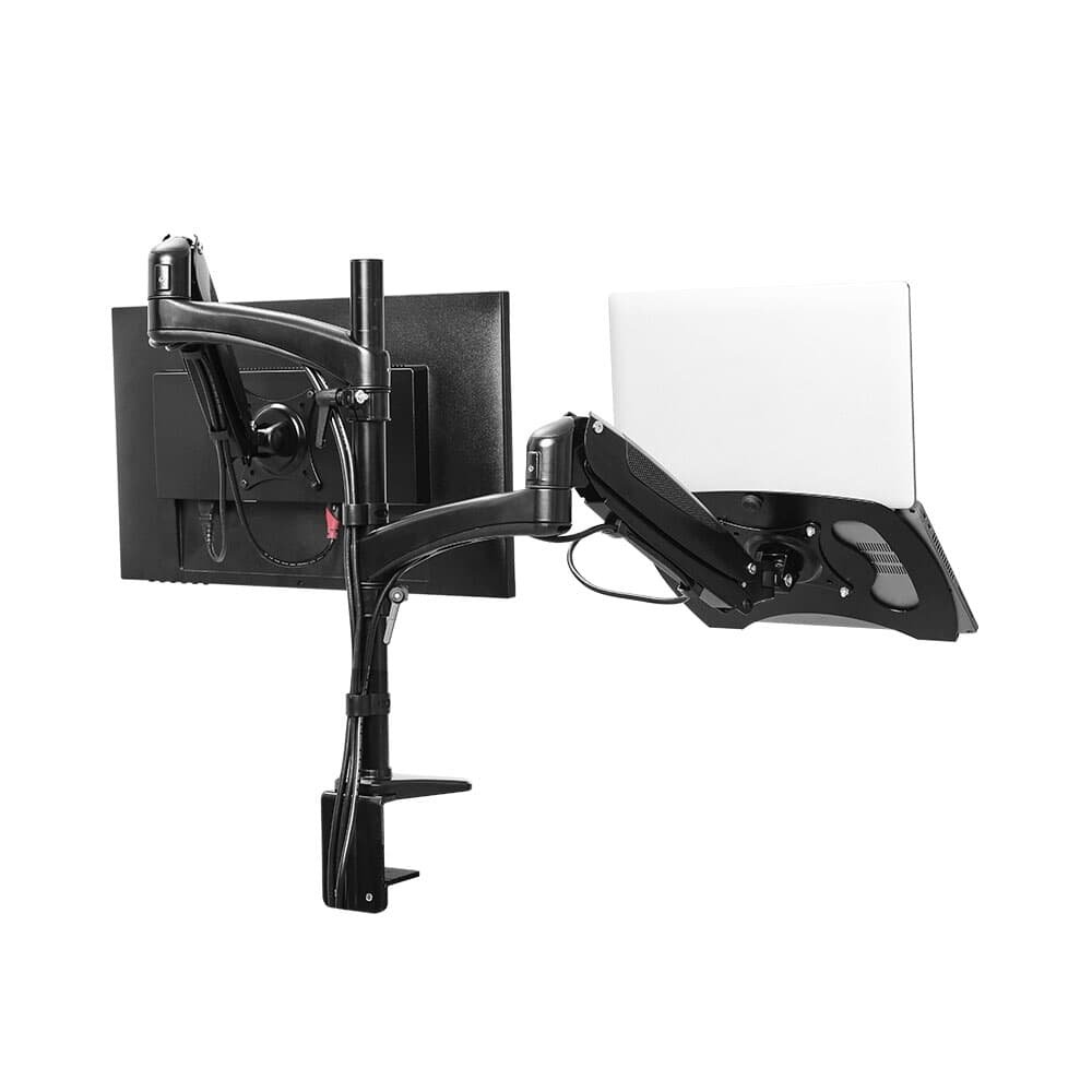 Imagem 3 de 10 do produto Suporte para Monitor e Laptop Até 32" Trust, Braço Duplo, Ergonômico, Preto - 25337