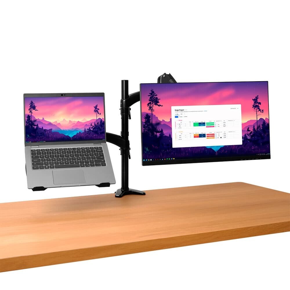 Imagem 9 de 10 do produto Suporte para Monitor e Laptop Até 32" Trust, Braço Duplo, Ergonômico, Preto - 25337
