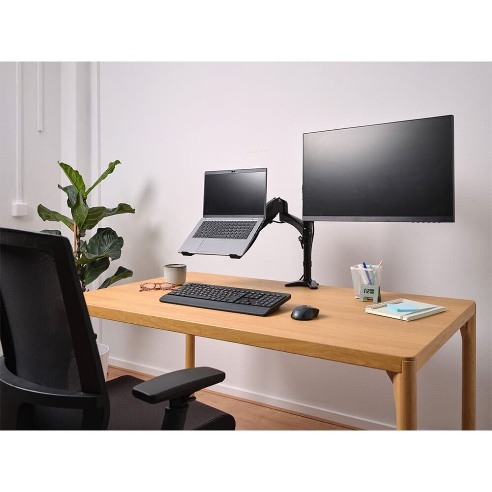Imagem 6 de 10 do produto Suporte para Monitor e Laptop Até 32" Trust, Braço Duplo, Ergonômico, Preto - 25337