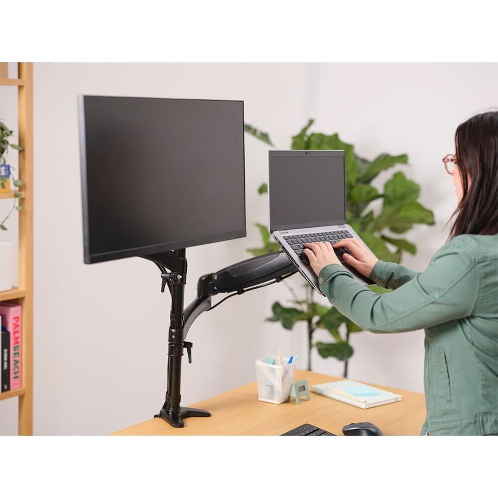 Imagem 4 de 10 do produto Suporte para Monitor e Laptop Até 32" Trust, Braço Duplo, Ergonômico, Preto - 25337