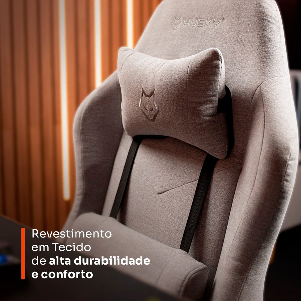 Cadeira Gamer Balão.info Storm 100, Até 120kg, Almofadas, Reclinável 135º, Tecido, Cinza - HCG100CZT - view 5