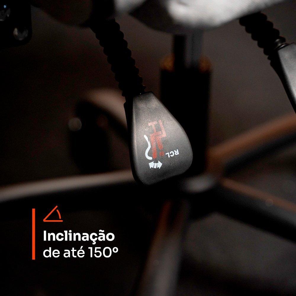 Cadeira Gamer Balão.info Storm 100, Até 120kg, Almofadas, Reclinável 135º, Tecido, Cinza - HCG100CZT - view 7