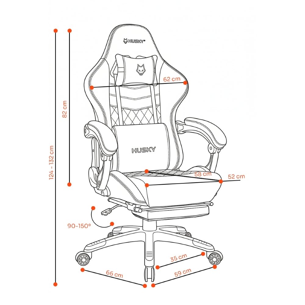 Cadeira Gamer ( Balão.info) Tempest 700, Até 145kg, Almofadas, Reclinável 150º, Tecido, Descanso para Pés, Cinza - ( Balão.info - foto 6