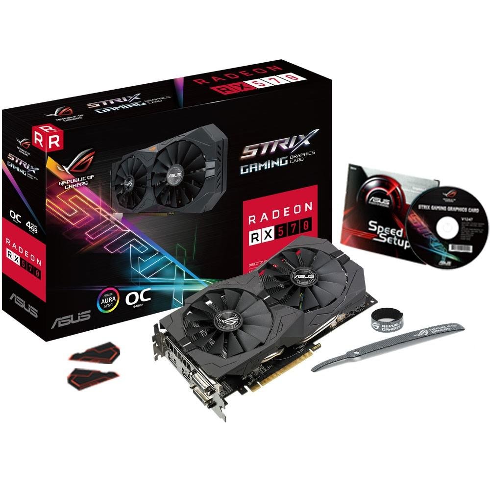 Placa de Vídeo Asus ROG Strix AMD Radeon RX 570 Gaming 4GB, GDDR5 - ROG-STRIX-RX570-O4G-GAMING Placa de Vídeo Asus ROG Strix AMD Radeon RX 570 Gaming 4GB, GDDR5 - ROG-STRIX-RX570-O4G-GAMING