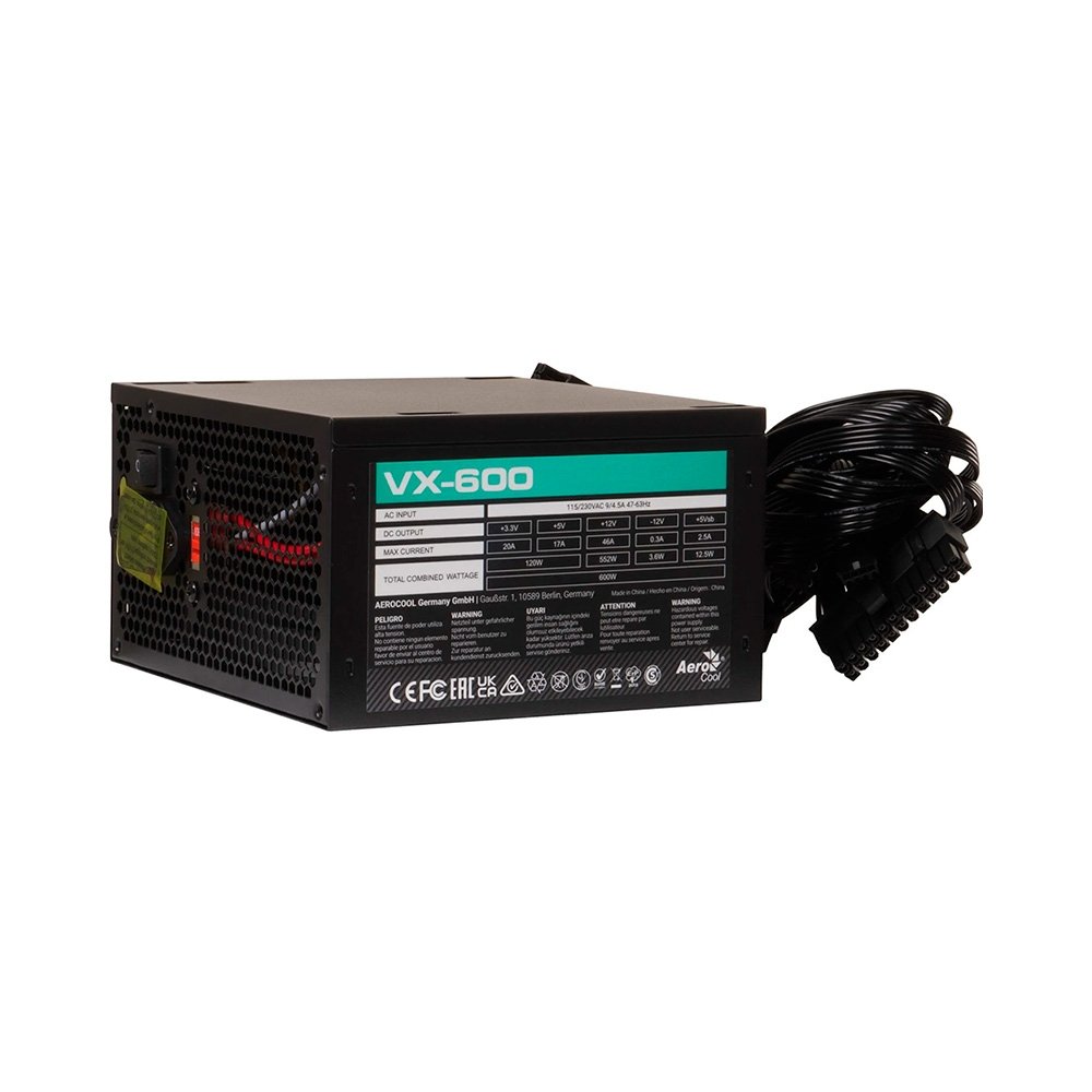 Fonte Gamer Fortrek Aerocool Stealth VX-600, 600W, ATX, Bivolt, Preto - 86370 - view 6