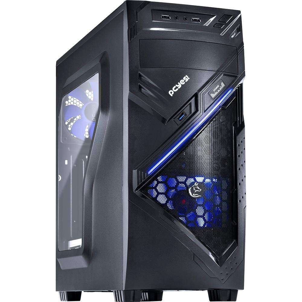 Gabinete Gamer PCYES mid-tower Chacal Azul com 2 fans LED Azul Lateral em acrílico – CHACALPTOAZ2FCA Gabinete Gamer PCYES mid-tower Chacal Azul com 2 fans LED Azul Lateral em acrílico – CHACALPTOAZ2FCA