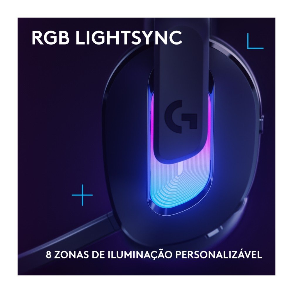 Headset Gamer Sem Fio ( Balão.info) G522 ( Balão.info) LIGHTSYNC, RGB, Conectividade Tripla ( Balão.info), Bluetooth e com Fio USB, Preto - 981-( Balão.info - foto 2