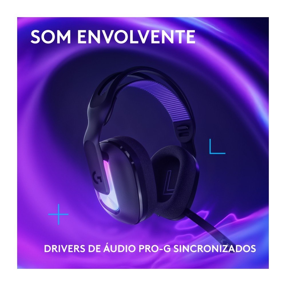 Headset Gamer Sem Fio ( Balão.info) G522 ( Balão.info) LIGHTSYNC, RGB, Conectividade Tripla ( Balão.info), Bluetooth e com Fio USB, Preto - 981-( Balão.info - foto 4