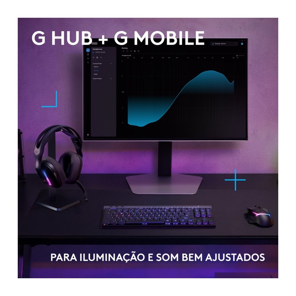 Headset Gamer Sem Fio ( Balão.info) G522 ( Balão.info) LIGHTSYNC, RGB, Conectividade Tripla ( Balão.info), Bluetooth e com Fio USB, Preto - 981-( Balão.info - foto 7