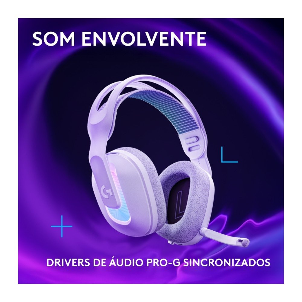 Headset Gamer Sem Fio ( Balão.info) G522 ( Balão.info) LIGHTSYNC, RGB, Conectividade Tripla ( Balão.info), Bluetooth e com Fio USB, Branco - 981-( Balão.info - foto 4
