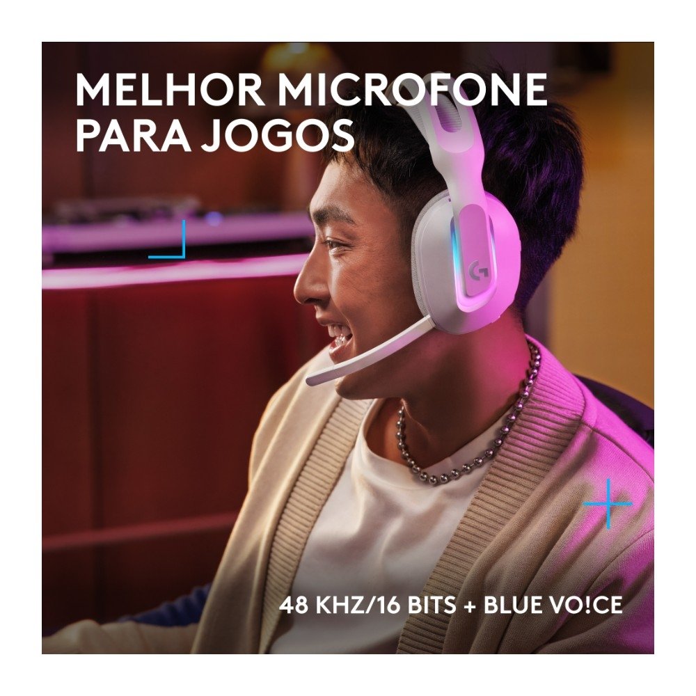Headset Gamer Sem Fio ( Balão.info) G522 ( Balão.info) LIGHTSYNC, RGB, Conectividade Tripla ( Balão.info), Bluetooth e com Fio USB, Branco - 981-( Balão.info - foto 3