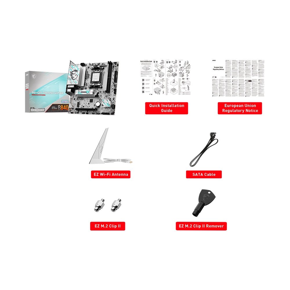 Placa Mãe MSI B840M GAMING WIFI6E, AMD AM5, DDR5, Bluetooth, Branco - B840M GAMING WIFI6E - view 8