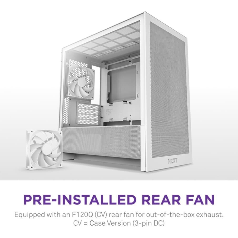 Gabinete Gamer NZXT H3 Flow, Mid Tower, micro-ATX, Lateral em Vidro, Branco CC-H31FW-01
