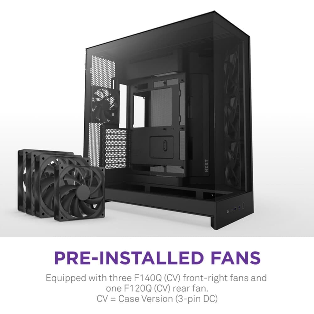 Gabinete Gamer ( Balão.info) H9 Flow (2025) Dual-Chamber, Mid Tower, ATX, Lateral em Vidro, Preto - CM-H92FB-01 - view 2