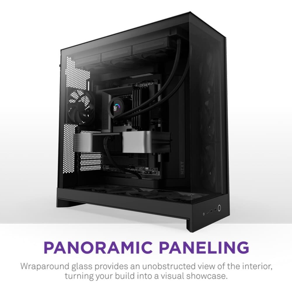 Gabinete Gamer ( Balão.info) H9 Flow (2025) Dual-Chamber, Mid Tower, ATX, Lateral em Vidro, Preto - CM-H92FB-01 - view 4