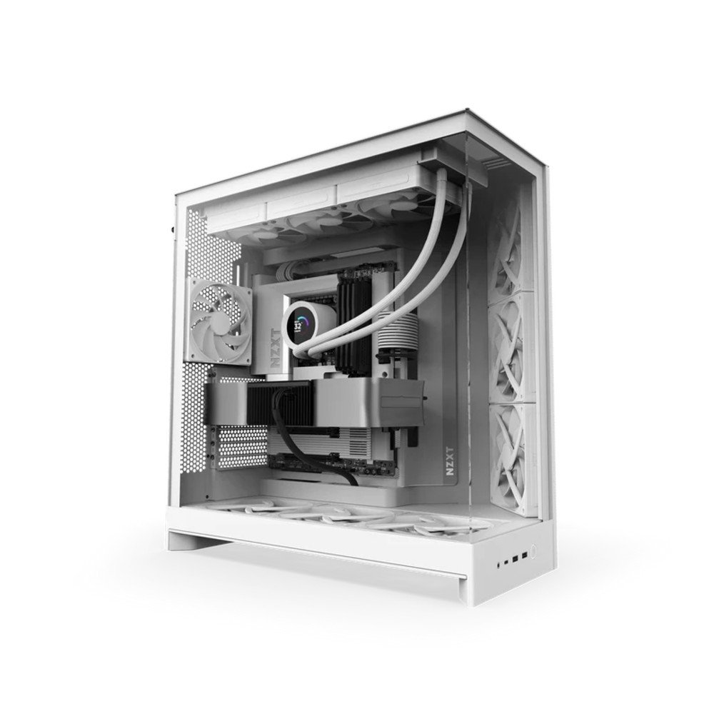 Gabinete Gamer NZXT H9 Flow (2025) Dual-Chamber, Mid Tower, ATX, Lateral em Vidro, Branco - CM-H92FW-01