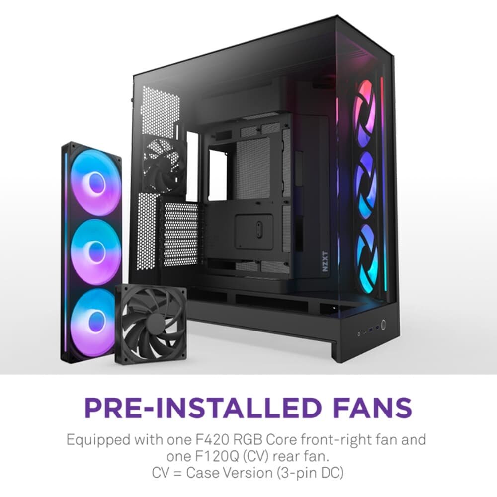 Gabinete Gamer ( Balão.info) H9 Flow RGB (2025) Dual-Chamber, Mid Tower, ATX, Lateral em Vidro, Preto - CM-H92FB-R1 - view 5