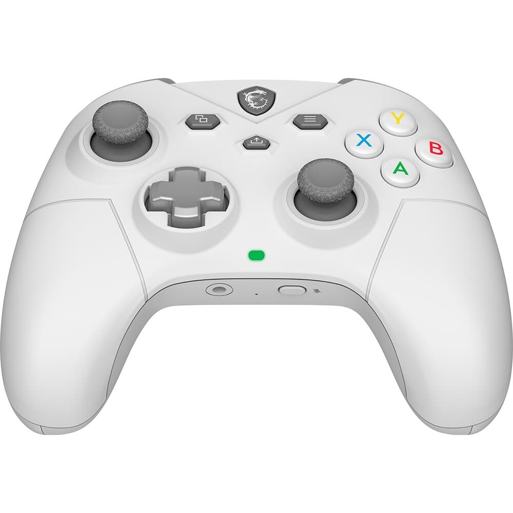 Imagem 2 de 10 do produto Controle Gamer Sem Fio MSI Force GC300 Wireless White, 2.4GHz, Bluetooth, USB2.0 Tipo-C, PC e Android, Branco - FORCEGC300WW