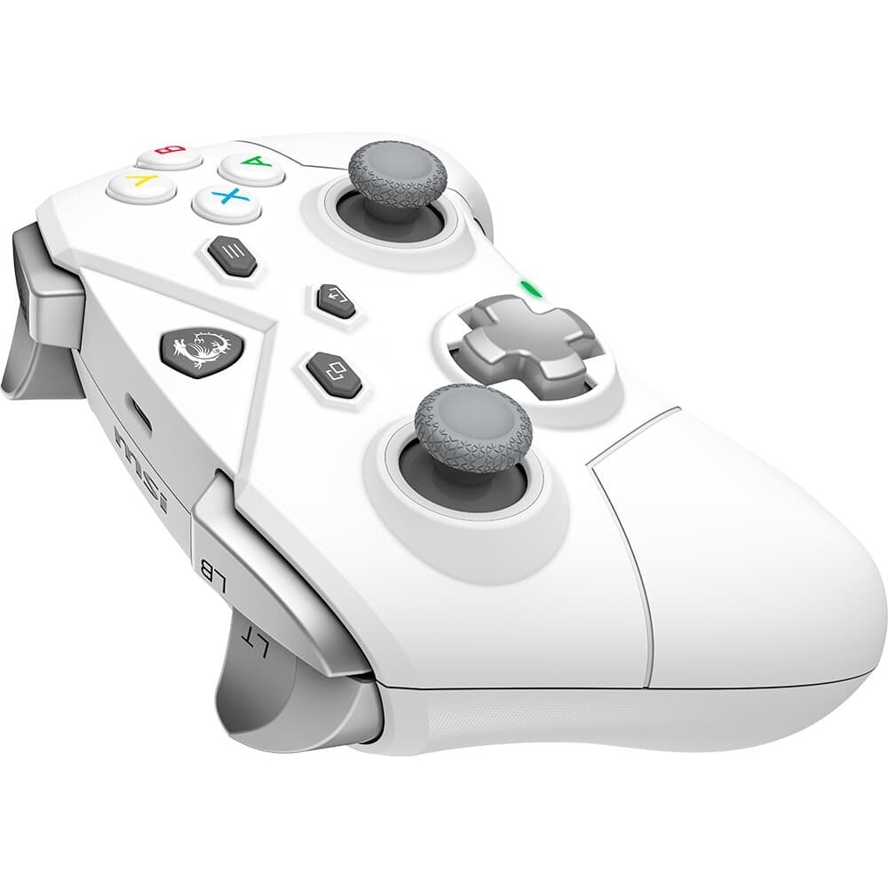 Imagem 3 de 10 do produto Controle Gamer Sem Fio MSI Force GC300 Wireless White, 2.4GHz, Bluetooth, USB2.0 Tipo-C, PC e Android, Branco - FORCEGC300WW
